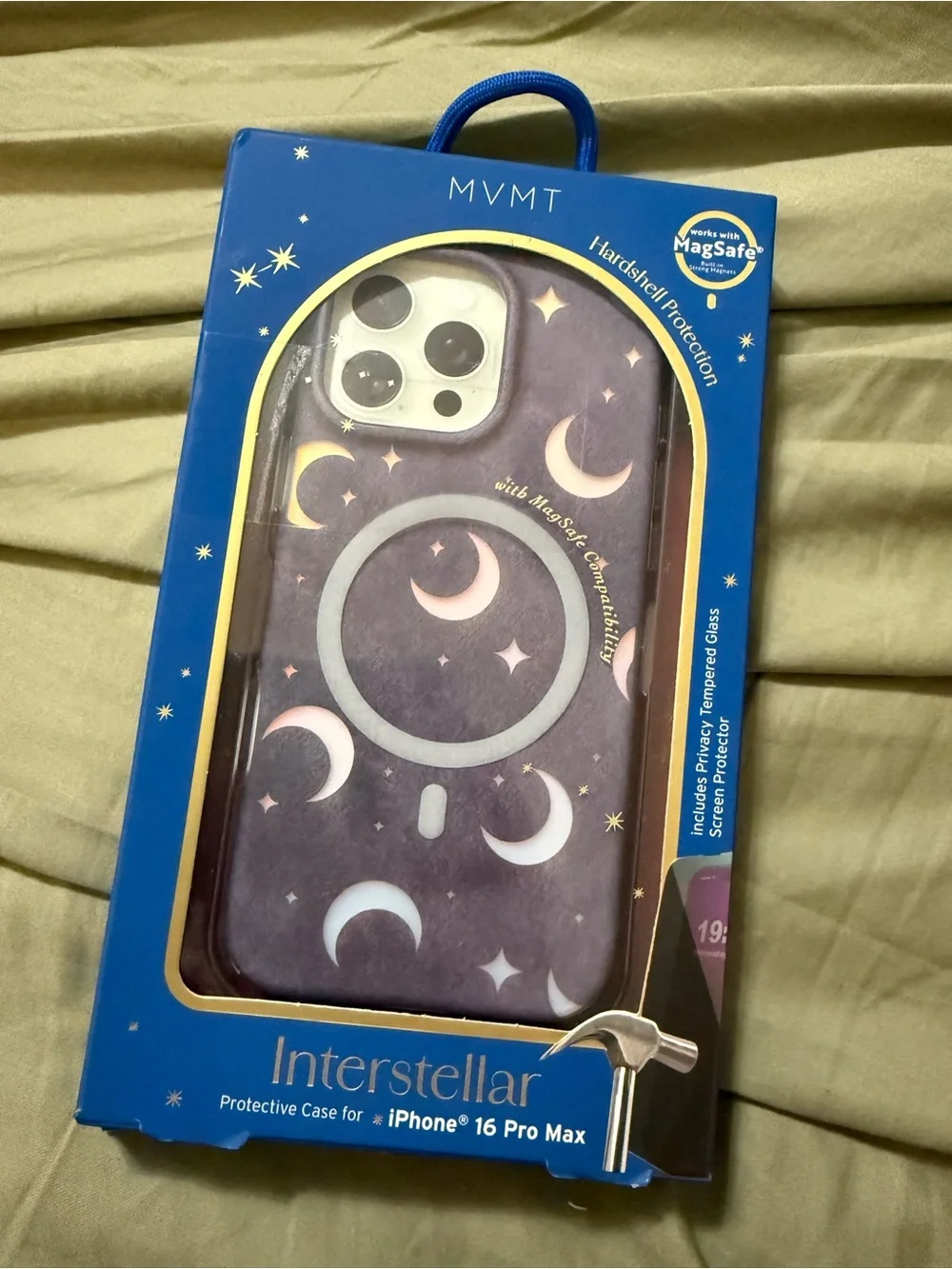Purple Moon Pattern Phone Case for iPhone 16 Pro Max